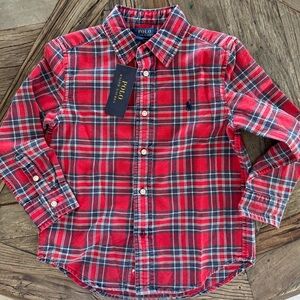 Ralph Lauren Red and Blue Button Down Shirt
